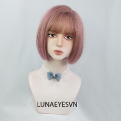 [JG42] Tóc Giả BOB Ngắn Màu Hồng Trà Sữa