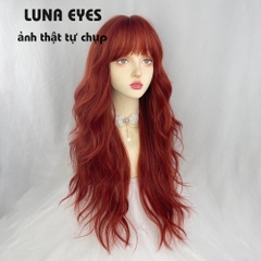 [JG161] Tóc Giả Xoăn Dài Layer Màu Đỏ