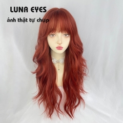 [JG161] Tóc Giả Xoăn Dài Layer Màu Đỏ