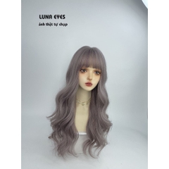 [JG126] Tóc Giả Xoăn Dài Màu Xám Tím