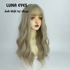 [TS333] Tóc Giả Xoăn Dài Màu Be Xám