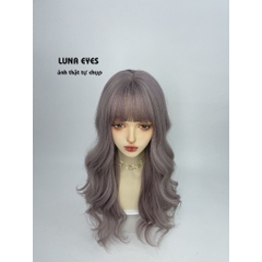 [JG126] Tóc Giả Xoăn Dài Màu Xám Tím
