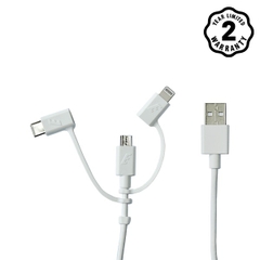 Cáp 3 trong 1 Micro-Lightning-Type C 1.2m C11UBX3CFWH4 - Trắng