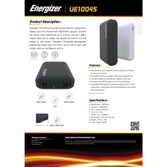 Sạc dự phòng Energizer 10000mAh - UE10045