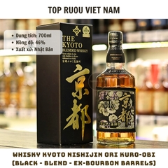 Whisky Kyoto Nishijin Ori Kuro-Obi (Black - Blend - Ex-bourbon Barrels) - 700ml - 46% - Nhật Bản