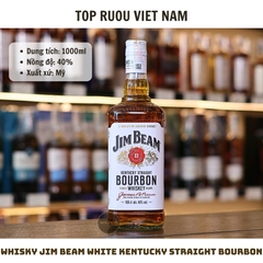 Whisky Jim Beam White Kentucky Straight Bourbon - 1000ml - 40% - Mỹ