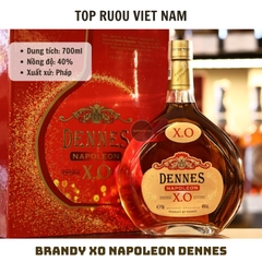 Brandy XO Dennes Napoleon - 700ml - 40% - Pháp (Không Hộp - Không Ly)