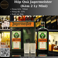Hộp Quà Jagermeister (Kèm 2 Ly Mini) - 700ml - 35% - Đức