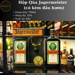 Hộp Quà Jagermeister (Kèm Đầu Hươu Inox xịn) - 700ml - 35% - Đức