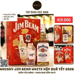 Whisky Jim Beam White Hộp Quà F26 - 700ml - 40% - Mỹ