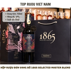 Hộp Quà Rượu Vang Đỏ 1865 Selected Master Blend - Chile - Cabernet Sauvignon, Malbec, Syrah, Petit Verdot - 14% - 750ml