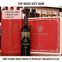 Hộp Quà Rượu Vang Đỏ M Merlot Salento Limited Edition (Kèm Túi Hãng) - Ý - Merlot - 14.5% - 750ml