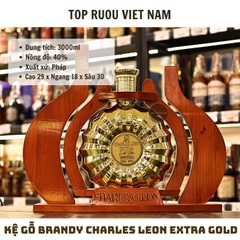 Kệ Gỗ Brandy Charles Leon Extra Gold 3000ml - 40% - Pháp
