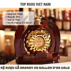Kệ Rượu Gỗ Brandy XO Ballon D'or Gold - 700ml - 40% - Pháp
