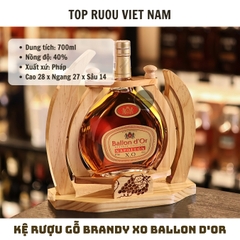 Kệ Rượu Gỗ Brandy XO Ballon D'or - 700ml - 40% - Pháp