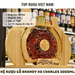Kệ Rượu Gỗ Brandy XO Charles 3000ml - 40% - Pháp