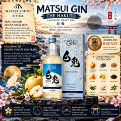 Gin Matsui The Hakuto - 700ml - 40% - Nhật Bản