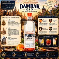 Gin Damrak Amsterdam - 700ml - 41.8% - Hà Lan