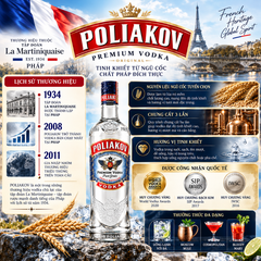 Vodka Poliakov - 700ml - 40% - Pháp