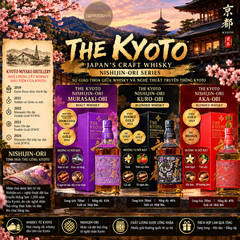 Whisky Kyoto Nishijin Ori Kuro-Obi (Black - Blend - Ex-bourbon Barrels) - 700ml - 46% - Nhật Bản