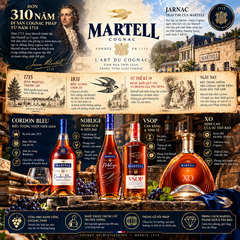 Cognac Martell VSOP - 700ml - 40% - Pháp