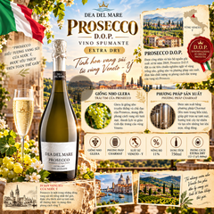 Vang nổ Dea Del Mare Vino Spumante Extra Dry Prosecco DOP - Ý - Glera - 11% - 750ml
