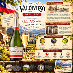 Vang Nổ Sparkling Wine Valdivieso Demi Sec - Chile - Chardonnay, Semillon - 12%  - 750ml