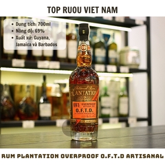 Rum Plantation Overproof O.F.T.D Artisanal - 700ml - 69% - Guyana, Jamaica và Barbados
