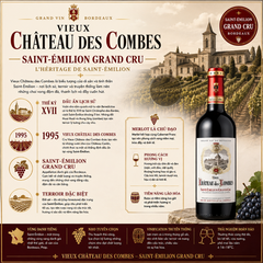 Rượu Vang Đỏ Château des Combes – Saint-Émilion Grand Cru - Pháp - Merlot, Cabernet Franc, Cabernet Sauvignon - 13,5% - 750ml