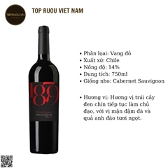 Rượu Vang Đỏ 1879 Reserva Cabernet Sauvignon - 750ml - 13,5% - Chile