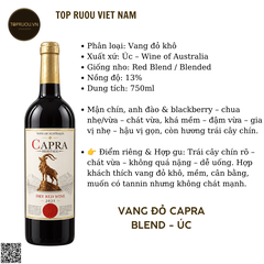 Rượu Vang Đỏ Capra Heritage - Úc - Blended - 13% - 750ml