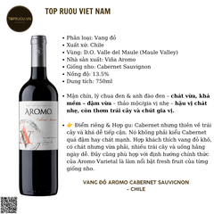 Rượu Vang Đỏ Aromo Cabernet Sauvignon - Chile - Cabernet Sauvignon - 13,5% - 750ml
