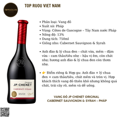 Rượu Vang Đỏ JP Chenet Original - Pháp - Cabernet Sauvignon, Syrah - 13% - 750ml