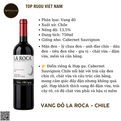 Rượu Vang Đỏ La Roca - Chile - Cabernet Sauvignon - 13.5% - 750ml