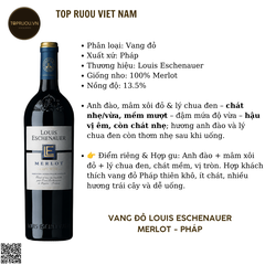 Rượu Vang Đỏ Louis Eschenauer - Pháp - Merlot - 13.5% - 750ml