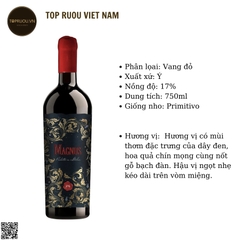 Rượu Vang Đỏ Magnus - Ý -  Negroamaro, Primitivo - 17% - 750ml