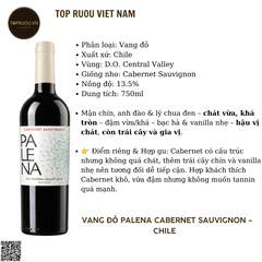 Rượu Vang Đỏ Palena Cabernet Sauvignon - Chile - Cabernet Sauvignon - 13,5% - 750ml