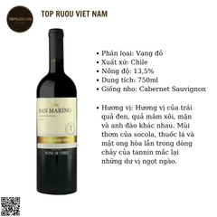 Rượu Vang Đỏ San Marino - Chile - Cabernet Sauvignon - 13,5% - 750ml