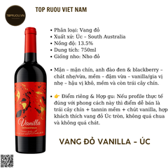 Rượu Vang Đỏ Vanilla - Úc - Blended - 13,5% - 750ml