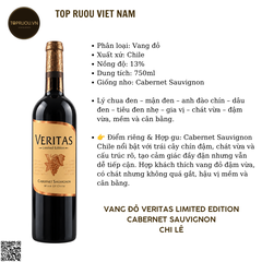 Rượu Vang Đỏ Veritas Limited Edition - Cabernet Sauvignon - 750ml - 13% - Chile