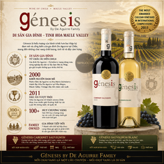 Rượu Vang Trắng Genesis - Chile - Sauvignon Blanc - 12,5% - 750ml