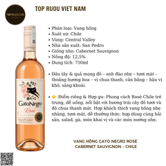 Rượu Vang Hồng Gato Negro Rosé - Chile - Cabernet Sauvignon - 12,5% - 750ml