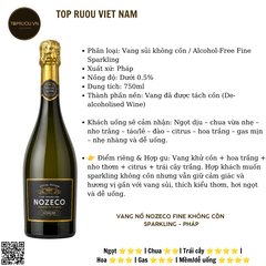 Vang Nổ Nozeco Fine Sparkling - Pháp - Blended - 0% - 750ml