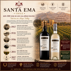 Rượu Vang Trắng Santa Ema - Chile - Sauvignon Blanc - 12.5% - 750ml