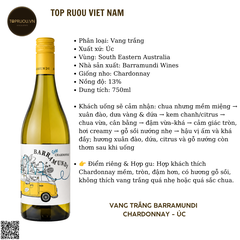Rượu Vang Trắng Barramundi - Úc - Chardonnay - 14% - 750ml