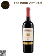 Rượu Vang Đỏ Vallejos - Tây Ban Nha - Cabernet Sauvignon - 13,5% - 750ml