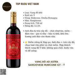Vang Đỏ Ad Astra Sangiovese Rubicone IGT - Ý - Sangiovese - 12,5% - 750ml