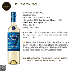 Vang Trắng Concha Y Toro, Casillero del Diablo "Devil's Carnaval Phenomenal" - Chile - Sauvignon Blanc - 12% - 750ml