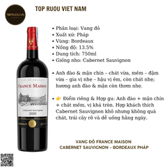 Vang Đỏ France Maison - Pháp - Cabernet Sauvignon - 13,5% - 750ml