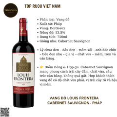 Vang Đỏ Louis Frontera - Pháp - Cabernet Sauvignon - 13,5% - 750ml